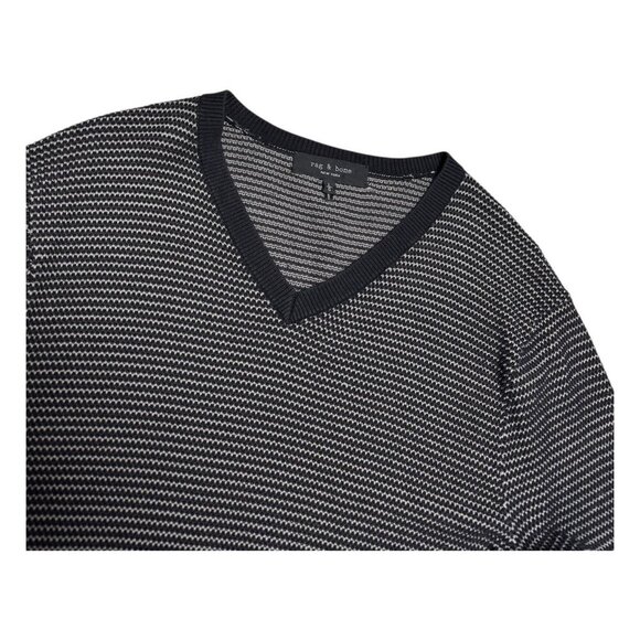 RAG & BONE Knit Luxury Designer Casual Waffle Thermal Sweater Mens Large - Picture 3 of 4